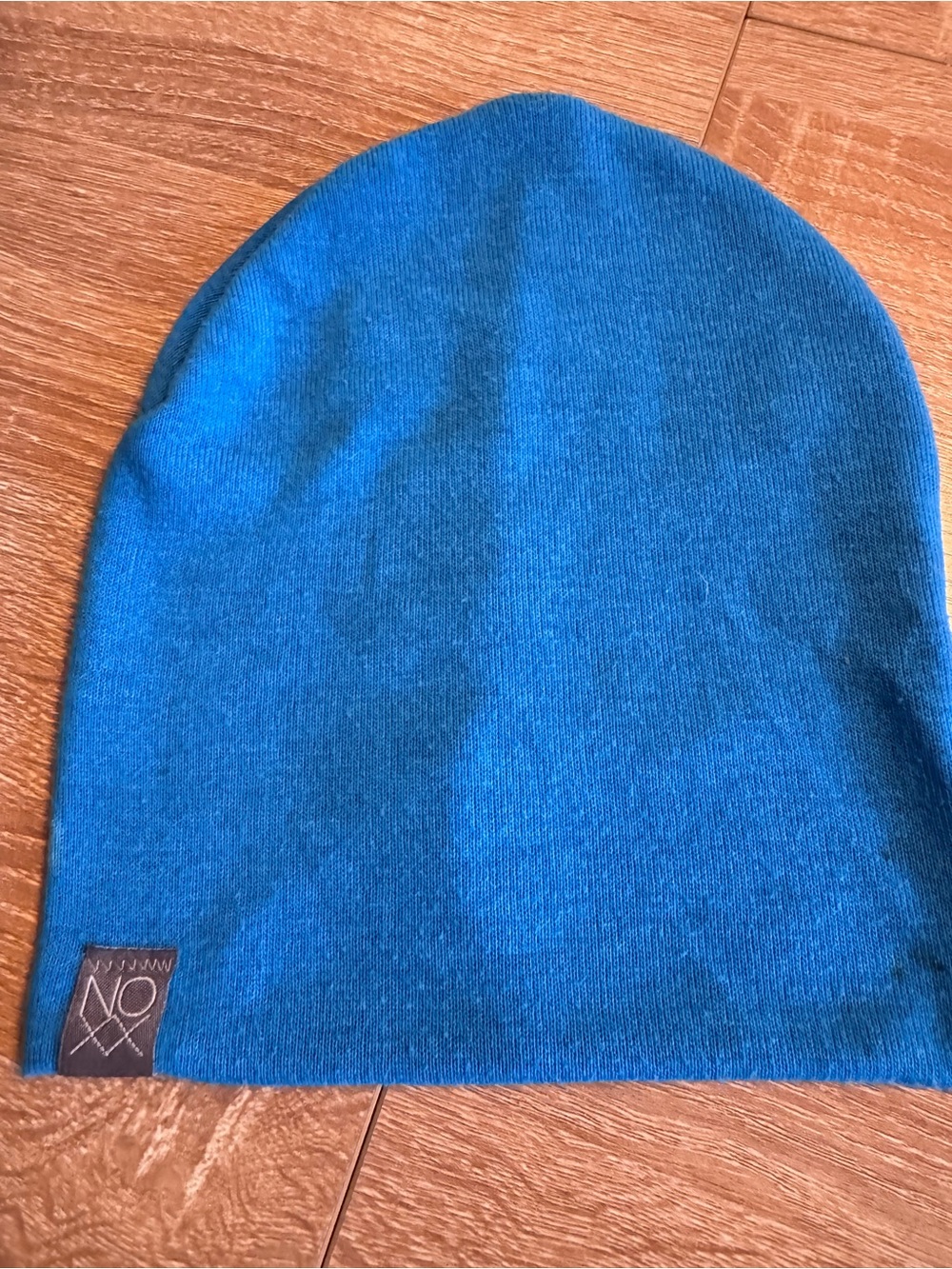 Kids Teal Knit Beanie with Subtle Logo